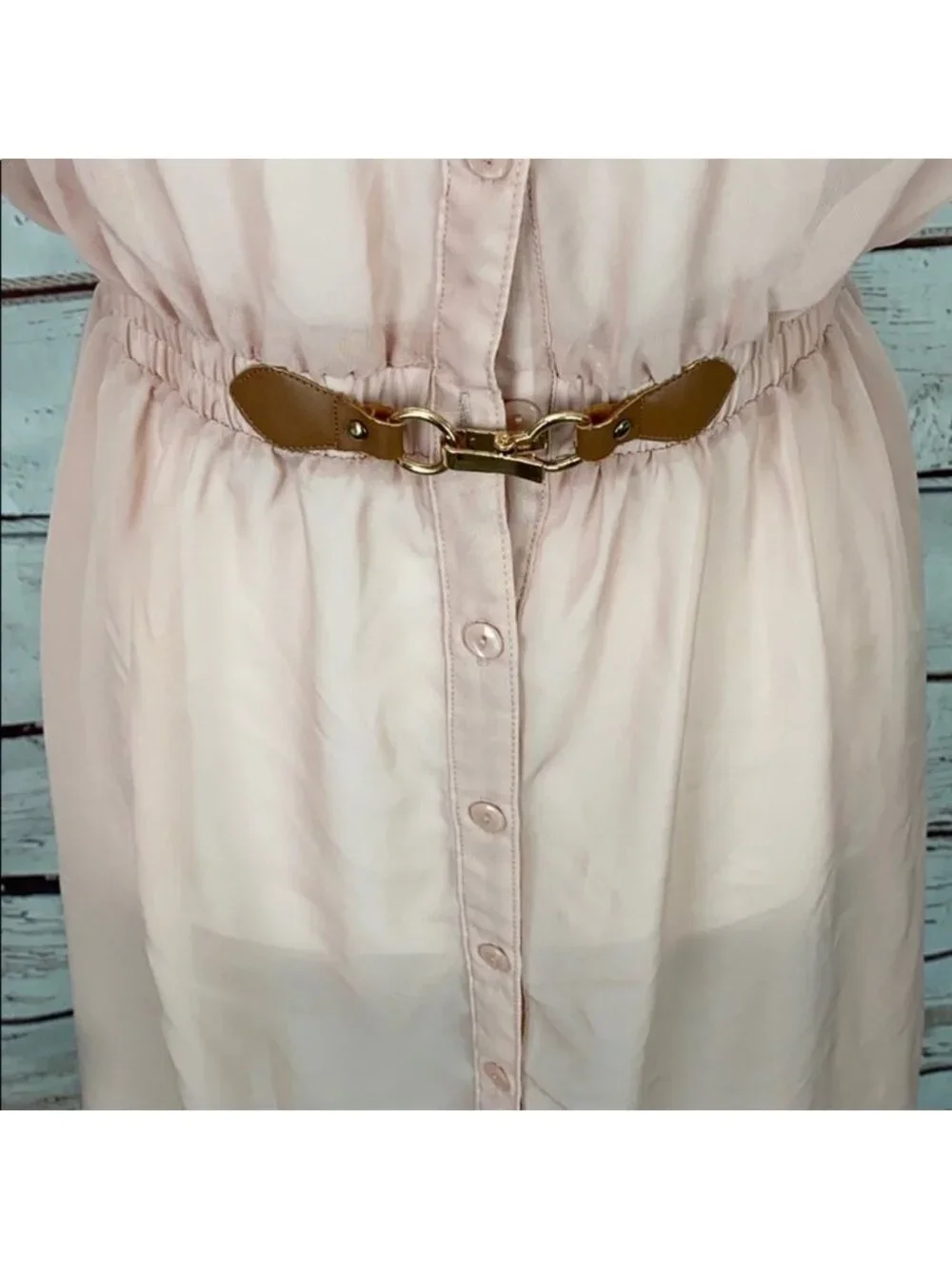 R & B Sheer Pink Sleeveless Dress Medium